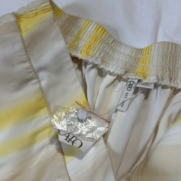 Cato Yellow White Women's Pants Split Front Harem Palazzo Wide Leg XL NWT - Picture 6 of 7